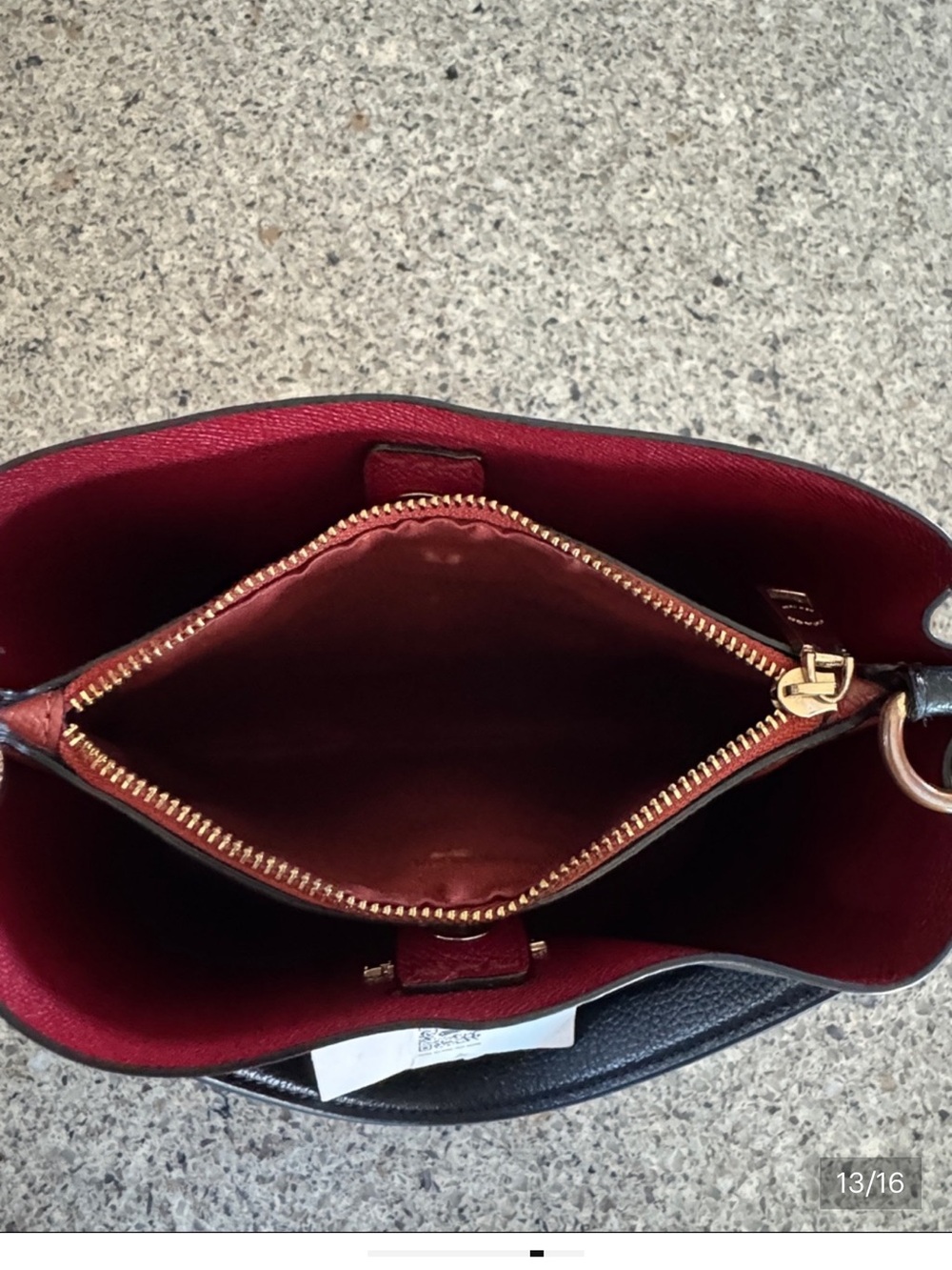 Coach Black Pebbled Leather Bucket Shoulder Bag with Gold Hardware - Picture 10 of 12